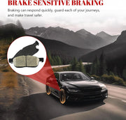 Ceramic Disc Brake Pads Set Front and Rear Replacement for Ford Fusion 2017 2018 2019 Sport, for Lincoln Continental 2017-2020/ Mkz 2017-2020 3.0L