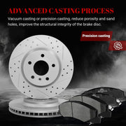 Ceramic Front Brakes Pad and Rotors Drilled Slotted Vented Replacement Disc Brake Kits for Chevy Monte Carlo 2006-2007/ Impala 2006-2013, for Buick Lucerne 2006-2011 V6