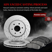Front & Rear Drilled Slotted Rotors and Ceramic Disc Brake Pads Kit for Nissan Xterra 2005-2015/ Frontier 2020-2023/ Frontier 2005-2019 4.0L, for Suzuki Equator 2009-2012 4.0L
