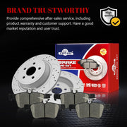 Ceramic Rear Brakes Pad and Rotors Drilled Slotted Solid Replacement Disc Brake Kits for Ford Edge/Fusion Sport/Police Responder Hybrid/Ssv Plug-In Hybrid, for Lincoln Continental/Mkx/Nautilus