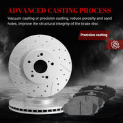 Front & Rear Drilled Slotted Rotors and Ceramic Disc Brake Pads Kit for Acura MDX 2001-2002
