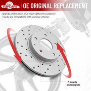 Front Drilled and Slotted Disc Brake Rotors Replacement for MAZDA 3 2014 2015 2016 2017 2018/3 SPORT 2014-2018/ CX-3 2016 2017 2018 2019 2020 2021 2022 FWD