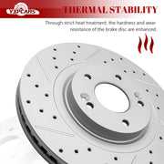 Ceramic Front Brakes Pad and Rotors Drilled Slotted Vented Replacement Disc Brake Kits for Kia Sorento 2014-2015,for Hyundai Santa Fe Sport 2013 2014 2015 2016 2.4L/2.0L