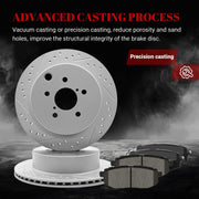 Ceramic Rear Brakes Pad and Rotors Drilled Slotted Vented Replacement Disc Brake Kits for Subaru Forester 2.0L 2014 2015 2016 2017 2018