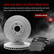 Front & Rear Drilled Slotted Rotors and Ceramic Disc Brake Pads Kit for Hyundai Santa Fe 2013-2016/ Santa Fe Xl 2013 2014 2015 2016