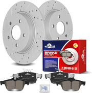Ceramic Rear Brakes Pad and Rotors Drilled Slotted Solid Replacement Disc Brake Kits for Ford Focus 2012 2013 2014 2016 2017 2018