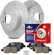 Ceramic Rear Brakes Pad and Rotors Drilled Slotted Solid Replacement Disc Brake Kits for Nissan Juke 2011-2017/ Sentra 2007-2019/ Altima 2002-2018/ Maxima 2004-2008