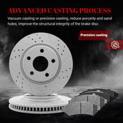 Ceramic Front Brakes Pad and Rotors Drilled Slotted Vented Replacement Disc Brake Kits for Buick Allure Lacrosse Terraza, for Chevy Uplander, for Pontiac Grand Prix Montana, for Saturn Relay