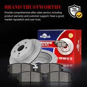 Ceramic Rear Brakes Pad and Rotors Drilled Slotted Vented Replacement Disc Brake Kits for Chevy Equinox 2010-2017, for Gmc Terrain 2010 2011 2012 2013 2014 2015 2016 2017