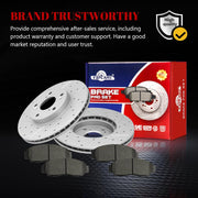 Ceramic Front Brakes Pad and Rotors Drilled Slotted Vented Replacement Disc Brake Kits for Acura CSX 2006 2007 2008 2009 2010 2011, for Honda Accord 2003-2007/ Civic 2006-2010