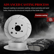 Ceramic Rear Brakes Pad and Rotors Drilled Slotted Solid Disc Brake Kits for Subaru XV Crosstrek 2013 2014 2015/ Crosstrek 2016 2017 2018 2019/ Impreza 2012-2019