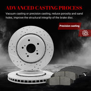 Front & Rear Drilled Slotted Rotors and Ceramic Disc Brake Pads Kit for Acura Mdx 2014 2015 2016