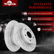 Front & Rear Drilled Slotted Rotors and Ceramic Disc Brake Pads Kit for for Honda Accord Hybrid 2006-2007 And With 3.0L and Full Hybrid Ev-Gas (Fhev) Engine