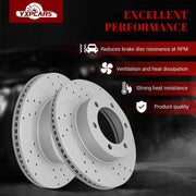 Front & Rear Drilled Slotted Rotors and Ceramic Disc Brake Pads Kit for Toyota Sequoia 2001 2002 2003 2004 2005 2006 2007