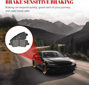 Ceramic Disc Brake Pads Set Front and Rear for Cadillac Ats 2013-2018