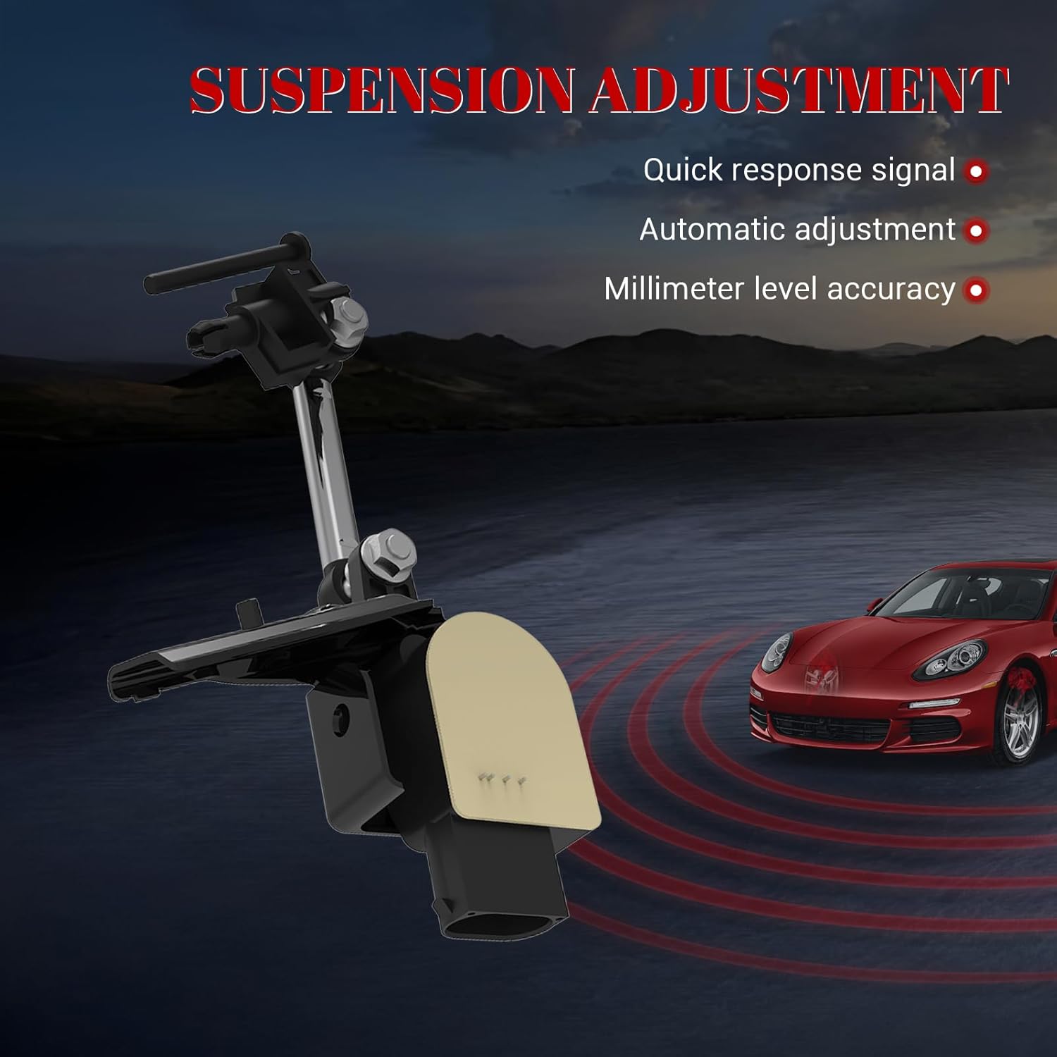 Air Suspension Front Right Height Sensors, Ride Headlight Level Sensor for Porsche Panamera 2010 2011 2012 2013 2014 2015 2016 Parts# RH-3714