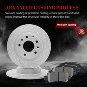Ceramic Rear Brakes Pad and Rotors Drilled Slotted Solid Replacement Disc Brake Kits for Mazda 3 2014/3 2015-2016 2.0L/ 3 2017-2018 Except EPB/Cx-3 2016-2020 Fwd/ 3 Sport 2014-2018 Gs Gx