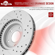 Front Drilled and Slotted Disc Brake Rotors Replacement for Mazda 6 2014 2015 2016 2017 2018/ CX-5 2013-2017