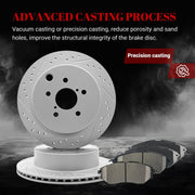 Front & Rear Drilled Slotted Rotors and Ceramic Disc Brake Pads Kit for subaru forester 2014 2015 2016 2017 2018 2.0L
