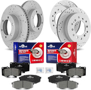 Front & Rear Drilled Slotted Rotors and Ceramic Disc Brake Pads Kit for Toyota Sequoia 2001 2002 2003 2004 2005 2006 2007