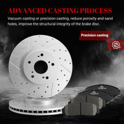 Front & Rear Drilled Slotted Rotors and Ceramic Disc Brake Pads Kit for for Honda Accord Hybrid 2006-2007 And With 3.0L and Full Hybrid Ev-Gas (Fhev) Engine