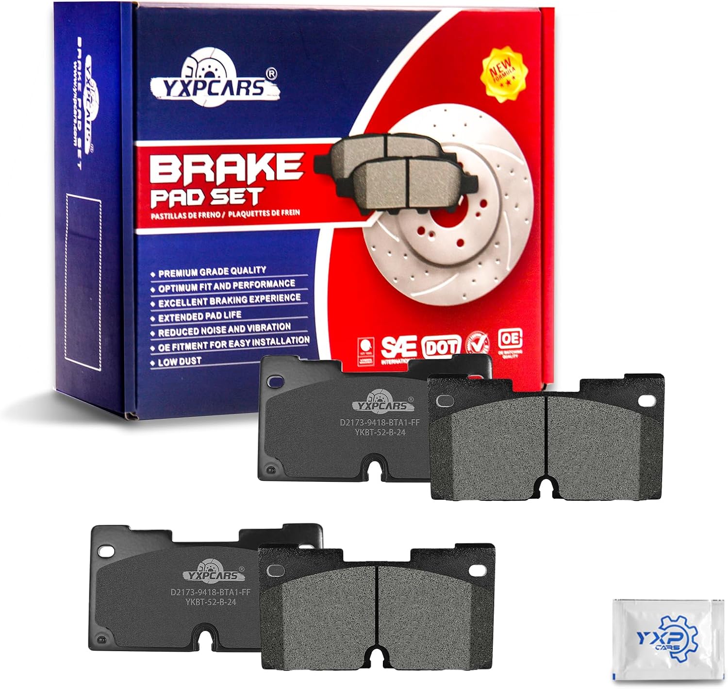 Ceramic Disc Brake Pads Set Front Replacement for Cadillac Escalade Esv, for Chevy Silverado 1500 Ltd Suburban Tahoe, for Gmc Sierra 1500 Limited Yukon Xl