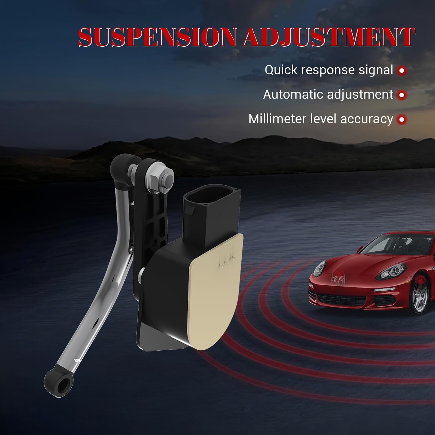 Air Suspension Front Left Height Sensors, Ride Headlight Level Sensor for Dodge Durango 2011-2015, for Jeep Grand Cherokee 2011 2012 20013 2014 2015 Parts# RH-3712