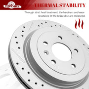 Ceramic Rear Brakes Pad and Rotors Drilled Slotted Vented Disc Brake Kits for Cadillac Ats 2013-2015 (Ats 2016-2017 Exc V)