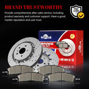 Ceramic Front Brakes Pad and Rotors Drilled Slotted Vented Disc Brake Kits for Ford Police Interceptor Sedan/Utility 2013-2019, Special Service Police Sedan 2014 - 2018
