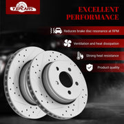 Front & Rear Drilled Slotted Rotors and Ceramic Disc Brake Pads Kit for Dodge Nitro 2007 2008 2009 2010 2011 2012, for Jeep Liberty 2008-2012 (Front Rotor 11.89 Inch)