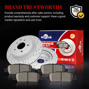 Ceramic Rear Brakes Pad and Rotors Drilled Slotted Vented Replacement Disc Brake Kits for Infiniti Ex35/ Ex37/ G25/ M35/ M45/ Q40/ Qx50, for Nissan 370Z/ Maxima