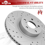 Front & Rear Drilled Slotted Rotors and Ceramic Disc Brake Pads Kit for Subaru Forester/Impreza/Legacy/Outback/BRZ