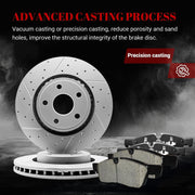 Ceramic Front Brakes Pad and Rotors Drilled Slotted Vented Disc Brake Kits for Dodge Durango 2011-2015, for Jeep Grand Cherokee WK 2022/ Grand Cherokee 2011 - 2015