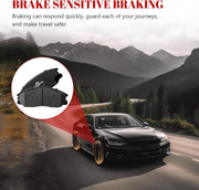 Ceramic Disc Brake Pads Set Front and Rear Replacement for Kia Sorento 2003 2004 2005 2006 2007 2008 2009