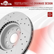 Front Drilled and Slotted Disc Brake Rotors Replacement for Cadillac Ct5 2020-2021/ Ct6 2016 2017 2018 2019 2020/ Cts, for Chevy Camaro with 321.0 mm