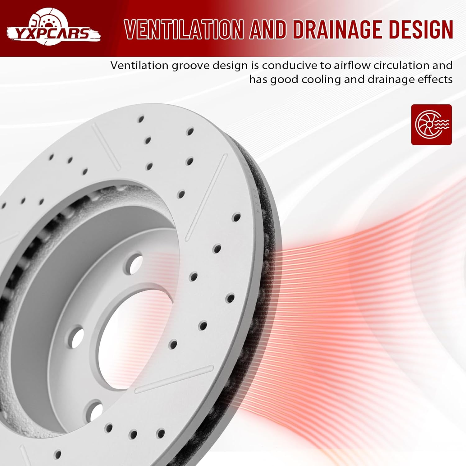 Front Drilled and Slotted Disc Brake Rotors for Jeep Liberty 2002-2007