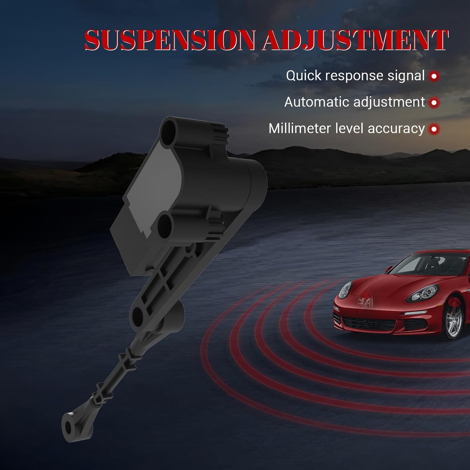Air Suspension Rear Height Sensors, Ride Headlight Level Sensor for Land Rover Discovery 2017-2018/ Discovery Sport 2015-2018/ LR4 Range Rover Sport 2010 2011 2012 2013 2014-2016 Parts# LR023648