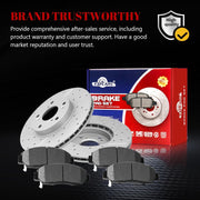 Ceramic Front Brakes Pad and Rotors Drilled Slotted Vented Replacement Disc Brake Kits for Acura CSX 2006-2011, for Accord Sedan 2003 2004 2005 2006 2007/ Civic GX 2006 2007 2008 2009 2010