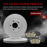 Ceramic Front Brakes Pad and Rotors Drilled Slotted Vented Disc Brake Kits for Kia Niro EV 2019 2020 2021 2022/ Kia Optima 2016 2017 2018 2019 2020