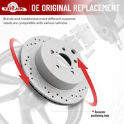 Rear Drilled and Slotted Disc Brake Rotors Replacement for Subaru Forester 2014 2015 2016 2017 2018 Vented; 2.0L