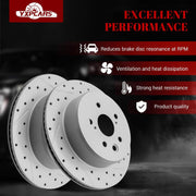 Front & Rear Drilled Slotted Rotors and Ceramic Disc Brake Pads Kit for Lexus GS450H 2014/ IS350 2014-2015/ RC200T IS200T 2016/ GS200T/ IS300 2016-2017/ IS350 2017