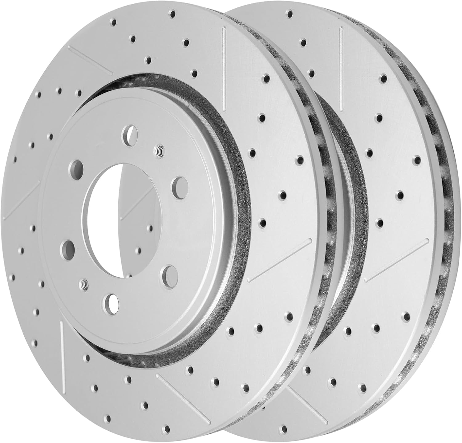 Front Drilled and Slotted Disc Brake Rotors for Lincoln Navigator 2007-2021, for Ford Expedition 2007-2021/ F-150 2015 2016 2017 2018 2019 2020/ F-150 2010 2011 2012 2013 2014 6 Lug