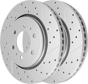 Front Drilled and Slotted Disc Brake Rotors for Lincoln Navigator 2007-2021, for Ford Expedition 2007-2021/ F-150 2015 2016 2017 2018 2019 2020/ F-150 2010 2011 2012 2013 2014 6 Lug