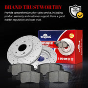 Ceramic Front Brakes Pad and Rotors Drilled Slotted Vented Replacement Disc Brake Kits for Hyundai Elantra 2013-2016/ Elantra Coupe 2013-2014/ Elantra Gt 2013-2015/ Veloster 2012