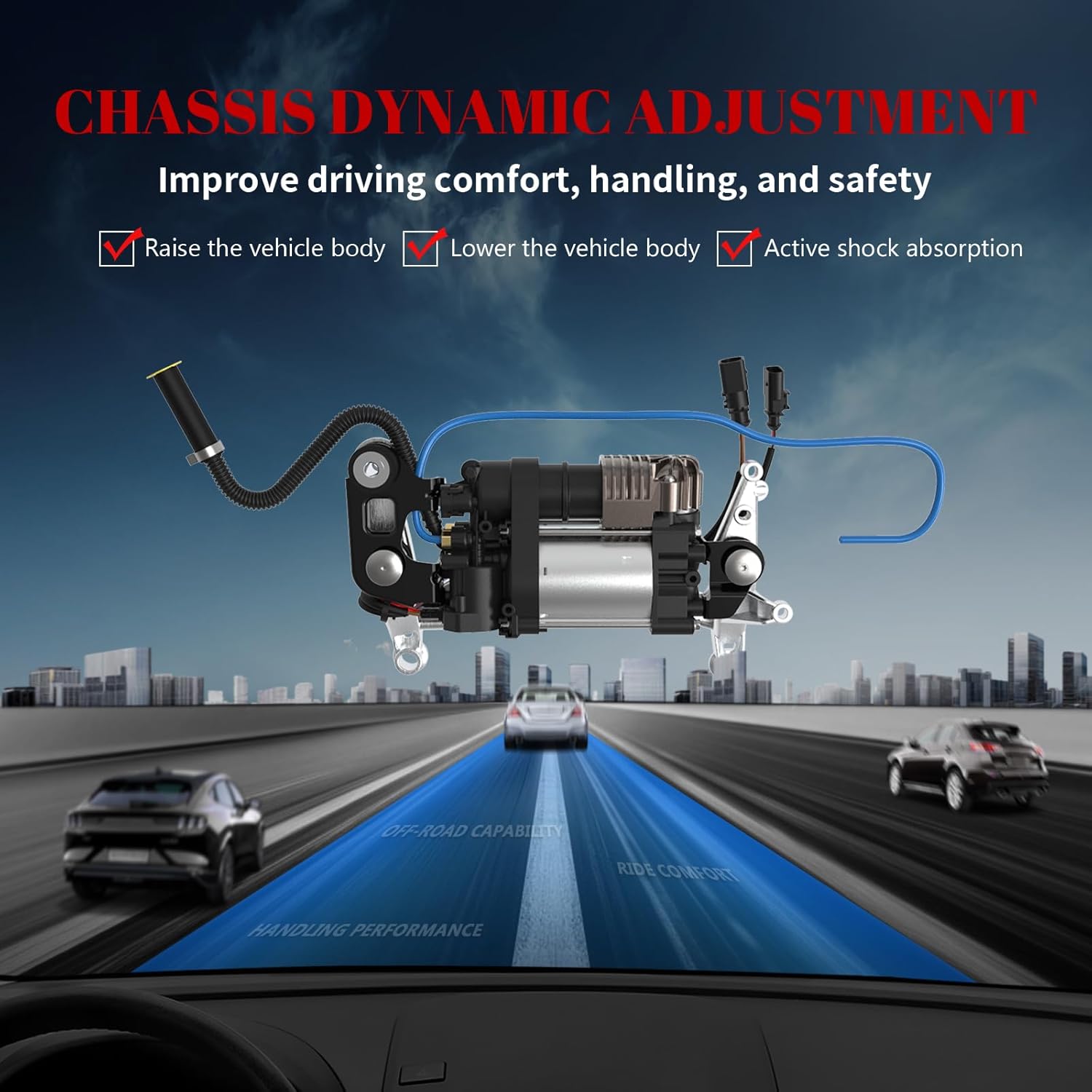 Air Suspension Compressor for Air Ride Pump, for Porsche Cayenne 2011-2018, for Volkswagen Touareg 2011 2012 2013 2014 2015 2016 2017 2018 with bracket Parts# 95835890100, 95835890101