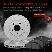 Ceramic Front Brakes Pad and Rotors Drilled Slotted Vented Replacement Disc Brake Kits for Ford Mustang 2005 2006 2007 2008 2009 2010 Base (293.0 mm)