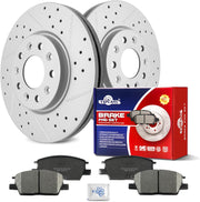 Ceramic Front Brakes Pad and Rotors Drilled Slotted Vented Replacement Disc Brake Kits for Gmc Terrain 2018-2020, for Chevy Malibu 2016 2017 2018 2019/ Equinox 2018-2019/ Equinox 1.5L 2020