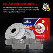 Ceramic Front Brakes Pad and Rotors Drilled Slotted Vented Replacement Disc Brake Kits for Kia Soul 2014-2016