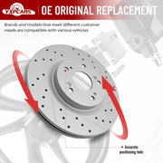 Front Drilled and Slotted Disc Brake Rotors Replacement for Honda CR-V 2012 2013 2014 2015 2016 Front Wheel Drive, W/ 11.81 inch (300.0 mm)
