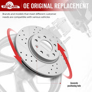 Front Drilled and Slotted Disc Brake Rotors for Chevy Cruze Diesel 2014-2015/ Equinox 2018-2024/ Malibu 2016-2024/ Orlando 2012-2014/ Trailblazer 2021-2024/ Trax 2024/ Volt 2011-2015 (300.0 mm)